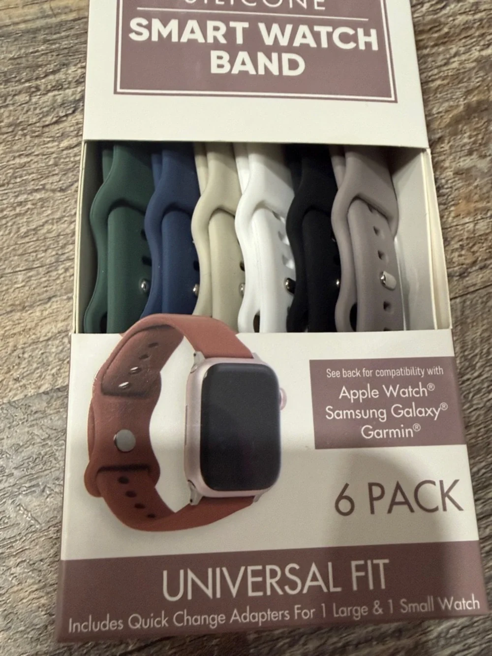 Silicone Smart Watch Band 6-Pack - Multi-Color Replacement Bands